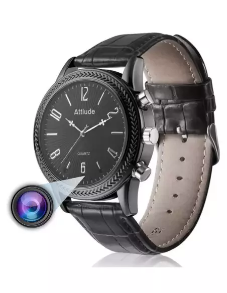 Montre espion en Full HD avec micro - vision à 70° et vision nocturne