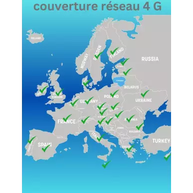 Carte SIM Data 30Mo/ mois renouvellable 1 an valide sur l'Europe