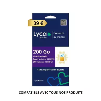 SIM card: Unlimited calls/texts + 200 GB of data included