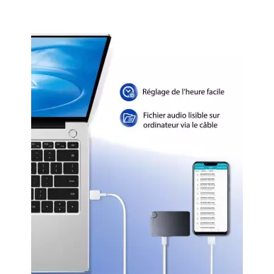 MP3 player and microphone for spying, ultra flat, 150h battery life