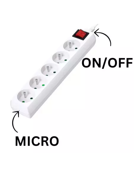Multiprise avec Module WIFI, 5 prises -32 Go pour écoute à distance