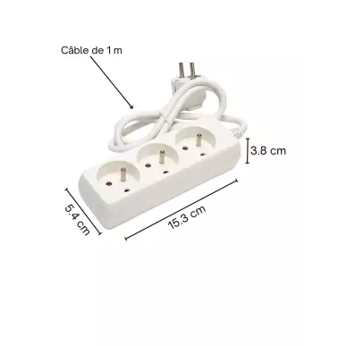 Multiprise  avec micro espion connecté - 3 prises écoute à distance