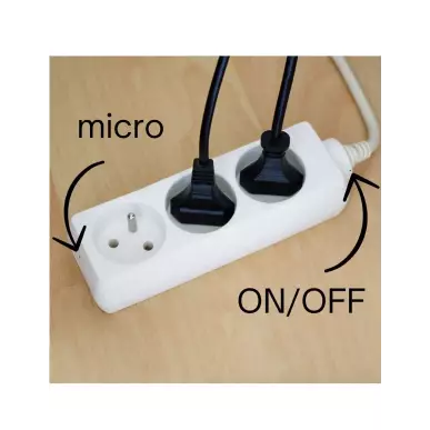 Multiprise  avec micro espion connecté - 3 prises écoute à distance