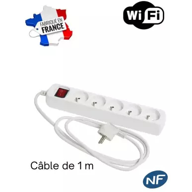 Multiprise avec Module WIFI, 5 prises - 32 Go de mémoire