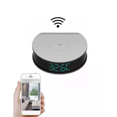 WIFI surveillance camera in an alarm clock – Charger, 120° vision
