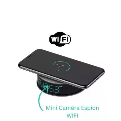 WIFI surveillance camera in an alarm clock – Charger, 120° vision