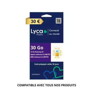 Carte SIM : Appels/SMS illimités + 30 Go de données incluses