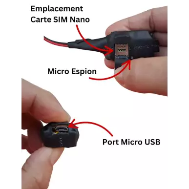 Traceur de voiture  et Micro GSM  Écoute et localisation en direct