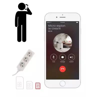 3 Power Strip - Hidden GSM Spy Microphone with Real-Time Listening
