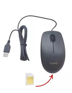 Computermaus und Mikrofon zum Fernabhören in Echtzeit