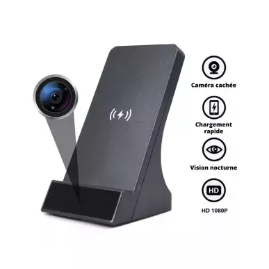 Induktionsladegerät mit Full HD WIFI Spionagekamera - 120° Sicht