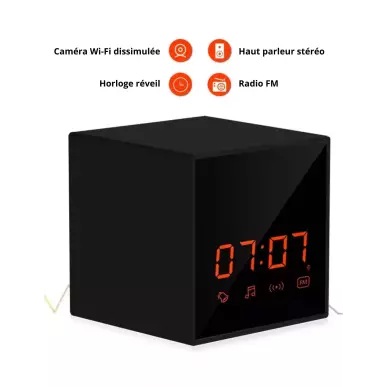 WIFI surveillance camera in a clock – Charger, 140° vision