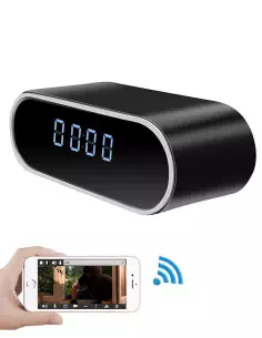 WIFI spy camera in a live surveillance alarm clock with 70° vision
