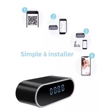 Horloge espion camera Full HD champ de vision 70° vision en direct