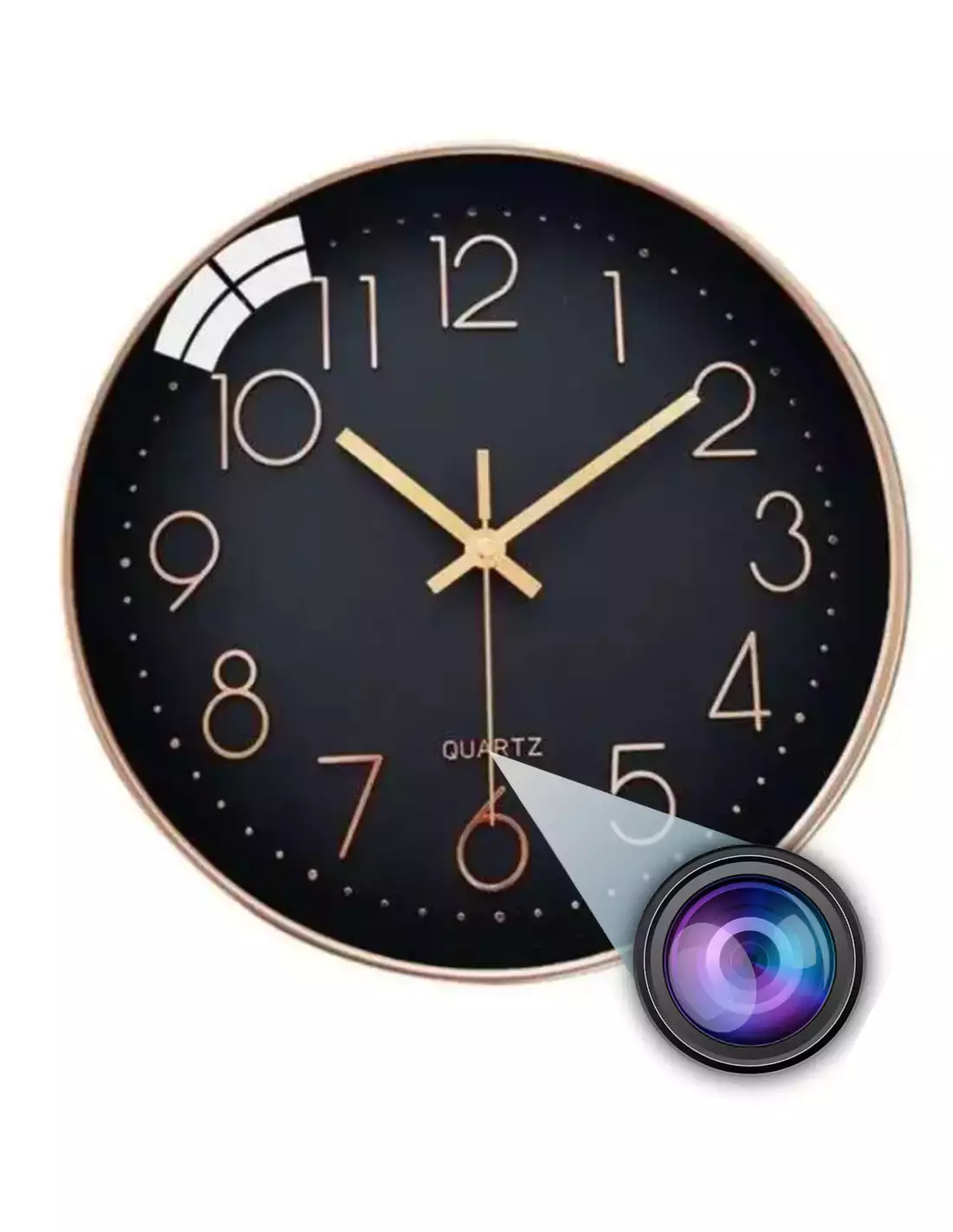 Wall clock with WIFI spy camera real-time vision 7 h autonomy