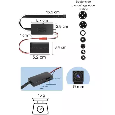 camera discrete - en kit DIY vision en en temps réel  via WIFI