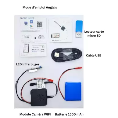 DIY HD WIFI Spy Camera Real-time View 110° Angle