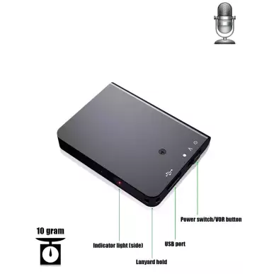 Mini voice recorder - direct audio playback 24h battery life