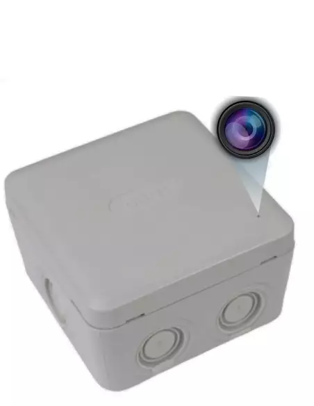 outdoor surveillance camera in a junction box