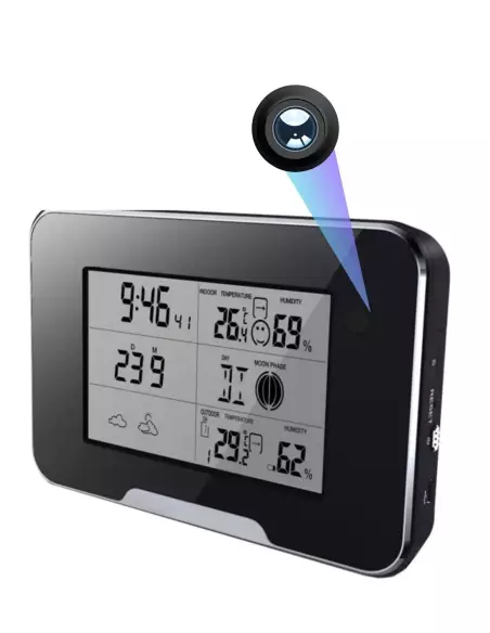 Weather Station with WIFI HD Surveillance Camera 90° Angle