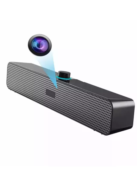 Full HD indoor surveillance camera in a wired sound bar