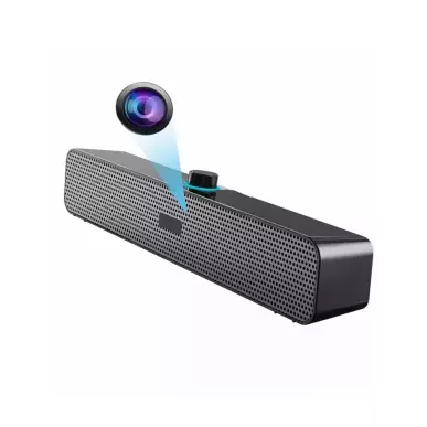 Kabelgebundener Lautsprecher und Full HD-WLAN-Spionagekamera 70°Sicht