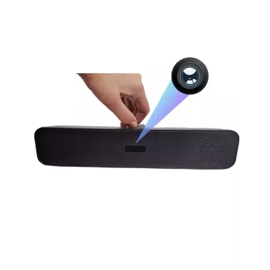 Kabelgebundener Lautsprecher und Full HD-WLAN-Spionagekamera 70°Sicht