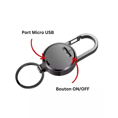 Micro Spy Recorder - Key Port Dictaphone 32 GB, 24 hour battery life